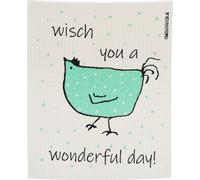 OWOSCHFETZN Bayetas de Cocina "Gallina Berta - Wonderful Day" - Turquesa OWOSCHFETZN