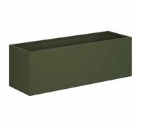 Owoxanthellate Macetero de acero, 40 x 20 x 20 cm, color verde oliva | Bancal rectangular de acero para balcón, terraza y jardín. Espacio de plantación óptimo para hierbas, flores y verduras.