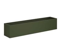 Owoxanthellate Macetero verde oliva 80 x 20 x 20 cm acero laminado en frío | Macetero resistente de acero en color verde oliva. Jardinera rectangular para patio, balcón, jardín y patio.