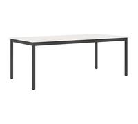 Owoxanthellate Mesa de comedor blanca 200 x 100 x 75 cm pino macizo | Mesa de cocina grande de madera maciza con patas de metal para comedor y cocina, soporta hasta 80 kg