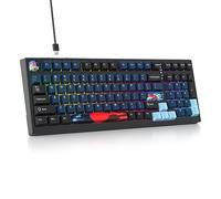 Owpkeenthy 96 Teclado para juegos montado en junta, teclado mecánico 100% de tamaño completo, intercambiable en caliente con espuma absorbente de sonido, interruptor lineal prelubricado, orientado al
