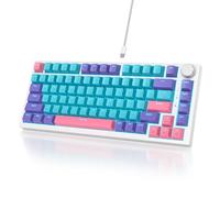 Owpkeenthy Teclado mecánico para juegos montado en junta del 75 %, intercambiable en caliente, 82 teclas con cable, teclado RGB con interruptor rojo, teclas PBT para Win Mac (Joker)