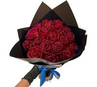 OWSEN (Self-Assembly) Glitter Rose Bouquet,Artificial Rose Flowers Bouquet - DIY Bouquet Shiny Fake Rose Bouquet Love Gift,for Valentine's Day Gift, Anniversary, Engagement (Red, 12 Roses)
