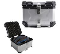 Owsws 36L 45L 55L 65L Baúl para Moto, Maletero De Moto con Llaves Y Accesorios Impermeable, Caja De Almacenamiento para Moto, Topcase Aluminio Universal Baúl De Moto (Color : X-White, Size : 65L)