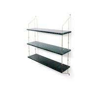 OX Denmarq Estantería de pared Morse mármol verde. estructura de latón