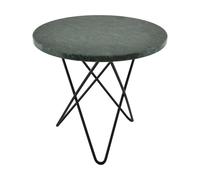 OX Denmarq Mesa auxiliar Mini O Ø40 H37. base negra mármol verde