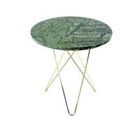 OX Denmarq Mesa auxiliar Tall mini O Ø50 H50. base latón mármol verde