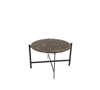 OX Denmarq Mesa de centro Deck marrón mármol. estructura negra