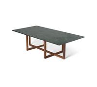OX Denmarq Mesa de centro Ninety 60x120 cm. base de roble ahumado Mármol verde