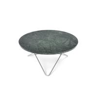OX Denmarq Mesa de centro O Table mármol verde. estructura de acero inoxidable