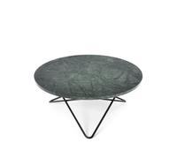 OX Denmarq Mesa de centro O Table mármol verde. estructura lacado en negro