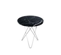 OX Denmarq Mesa de centro Tall Mini O Table mármol negro. estructura de acero inoxidable