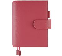 Ox Knight Funda de cuero A6 para planificador Hobonichi, Stalogy, Midori Hibino, Leuchtturm1917 y más, con lazo para bolígrafo, ranuras para tarjetas, bolsillo trasero y marcadores (rojo)