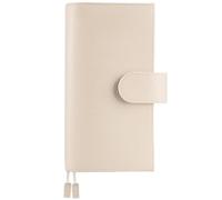 Ox Knight Funda de piel para Hobonichi Weeks/Weeks Mega - con lazo para bolígrafo, ranuras para tarjetas, bolsillo trasero y marcadores (crema)