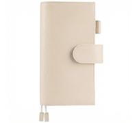 Ox Knight Funda de piel para Hobonichi Weeks/Weeks Mega - con lazo para bolígrafo, ranuras para tarjetas, bolsillo trasero y marcadores (crema)