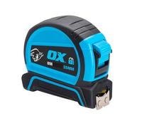 OX Pro - Cinta métrica de doble bloqueo, métrica, 8 m, resistente, con gancho para cinturón y punta magnética
