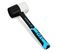 OX Tools Mazo de Goma Doble Cara 680g | Mango Fibra Vidrio | Cara negra + blanca semidura | 24 oz / 680 g | Mango fibra vidrio | Agarre antideslizante TPR