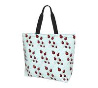 OXbnmm Art Ladybug Tracks - Bolsa grande impresa para mujer, bolsas de hombro reutilizables con bolsillo, bolso ligero para vacaciones, piscina, gimnasio