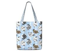 OXbnmm Blue Chinchillas And Moon - Bolsa de lona resistente de 340.2 g para la compra, bolsa de mudanza, bolsa de lavandería