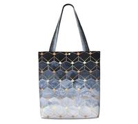 OXbnmm Blue Hexagons And Diamonds - Bolsa de lona resistente de 340.2 g para la compra, bolsa de mudanza, bolsa de lavandería