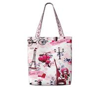 OXbnmm Bolsa de lona resistente de la Torre Eiffel de París, de 340.2 g, de lona, enorme, bolsa de compras, bolsa de mudanza, bolsa de lavandería