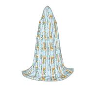 OXbnmm Bonita capa con capucha para adolescentes, diseño de flores de jirafa, disfraz de bruja, vampiro, mago, baile de máscaras