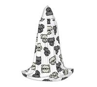 OXbnmm Capa con capucha para disfraz de Merican Dog Head para adolescentes, disfraz de bruja, vampiro, mago, baile de máscaras