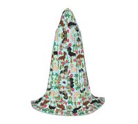 OXbnmm Capa pequeña con capucha para perro, piña, adolescente, disfraz de bruja, vampiro, mago, baile de máscaras, escenario