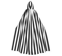 OXbnmm Disfraz de mago a rayas blancas y negras para adultos, para festival renacentista, Halloween, cosplay, capa de larpa