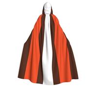 OXbnmm Disfraz de mago a rayas naranjas y blancas para adultos, para festival renacentista, Halloween, cosplay, capa de larpa