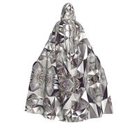 OXbnmm Disfraz de mago abstracto con purpurina y diamantes de cristal para adultos, para festival renacentista, Halloween, cosplay, capa de larpa