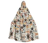 OXbnmm Disfraz de mago con estampado de huellas de perro para adultos, para festival renacentista, Halloween, cosplay, capa de larpa