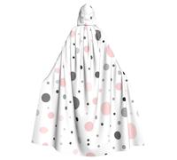 OXbnmm Disfraz moderno de mago de lunares grises y blancos para adultos, para festival renacentista, Halloween, cosplay, capa de larpa