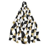 OXbnmm Disfraz moderno de mago de mago para adultos, diseño de triángulos de oro blanco y negro, para festival renacentista, Halloween, cosplay, capa de larpa