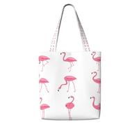 OXbnmm Flamingos On White Canvas Heavy Duty 340.2 g Canvas Huge Grocery Bag Shopping Tote Bolsa de mudanza Bolsa de lavandería