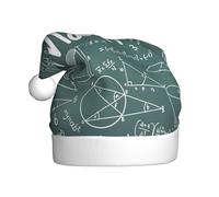 OXbnmm Formulas Shapes Theory Math Printing (1 unidad) Sombrero de Navidad, sombrero de Navidad para adultos, unisex, para suministros de fiesta, gorras suaves