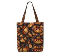 OXbnmm Heaps Of Orange Monarch Butterflies - Lona resistente de 340.2 g, bolsa de compras, bolsa de mudanza, bolsa de lavandería