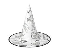 OXbnmm Instruments Performers Notes and Little Birds Printing 2 Pack Witch Hats Halloween for Role Playing 13 Inch Tall Masked Balls Hat Women