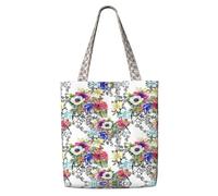 OXbnmm Jardín floreciendo flores silvestres, pájaros, hojas, ramas, lona resistente de 340.2 g, bolsa de comestibles, bolsa de compras, bolsa de mudanza, bolsa de lavandería