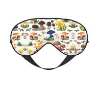 OXbnmm Máscara de dormir con diseño de hongos japoneses con bloqueo de luz, ajustable, cómoda, suave, reversible, para dormir