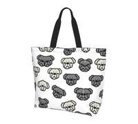 OXbnmm Merican Dog Head - Bolsa grande con estampado de cabeza de perro para mujer, bolsas de hombro reutilizables con bolsillo, bolso ligero para vacaciones, piscina, gimnasio