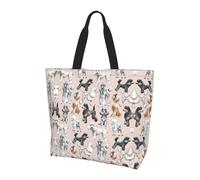 OXbnmm Oodles Of Poodles - Bolsa grande estampada para mujer, bolsas de hombro reutilizables con bolsillo, bolso ligero para vacaciones, piscina, gimnasio