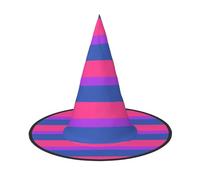 OXbnmm Paquete de 2 sombreros de bruja con impresión de bandera de orgullo para juegos de rol, 13 pulgadas de alto, sombrero de bolas enmascaradas para mujer