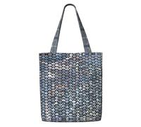 OXbnmm Silver Fish Scale Canvas Heavy Duty 340.2 g Canvas Huge Grocery Bag Shopping Tote Bolsa de mudanza Bolsa de lavandería