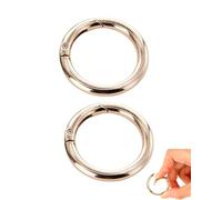 OXDOHUE 2 Pcs Mosquetón Redondo De Aleación Zinc 75mm Mosquetones Gancho Resorte Redondos Grandes Redondo Aleación Zinc Anillos Resorte Hebillas Resorte Redondas para Bolsos,Carteras,Llaveros-Oro