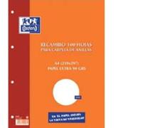 Oxford 100 Folios de Recambio A4 para Carpeta de Anillas