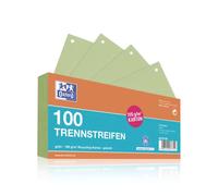Oxford 100 tiras separadoras de cartón perforadas, 190 g/m², color verde