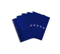 Oxford 100050225 Collegeblock - Cuaderno, A4+, 5 mm, 70 páginas, 90 g/m2, papel óptico, cuadriculado, paquete de 5, color azul