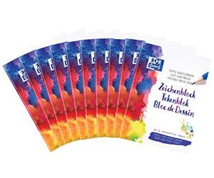 Oxford 100050321 - Bloc de dibujo (formato A4, en blanco, 20 hojas, 120 g/m², 10 unidades)