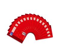 Oxford 100050408 - Cuaderno de ejercicios (15 unidades, con rayas dobles, 16 hojas, A5, 90 g/m²), color rojo